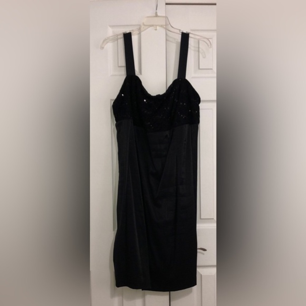 R&M Richards formal black‎ midi dress size 22W plus sequins